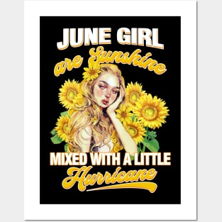 June Girl Sunshine Mixed Hurricane Shirt Cancer Leo Birthday Posters and Art